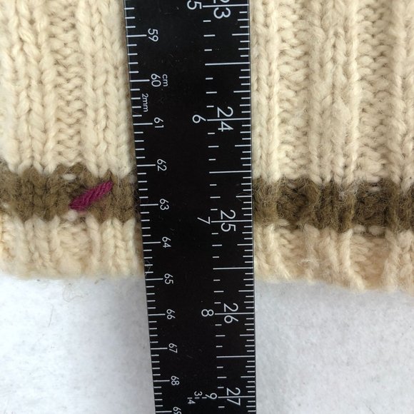 Free People Women's Size X-Small Cream Brown Purple Wool Blend Boho Sweater - Picture 6 of 10